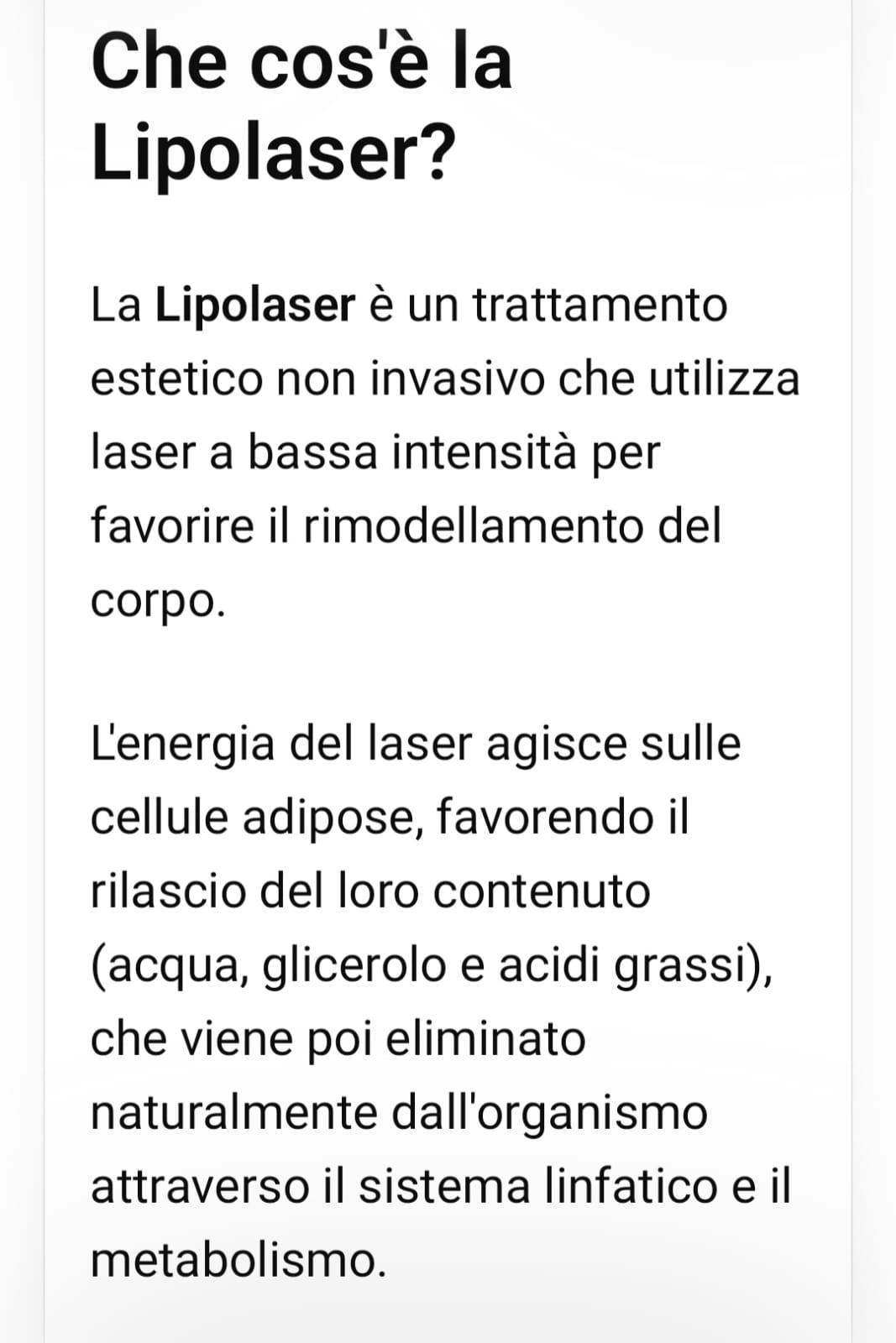 Lipolaser — trattamento estetico non invasivo