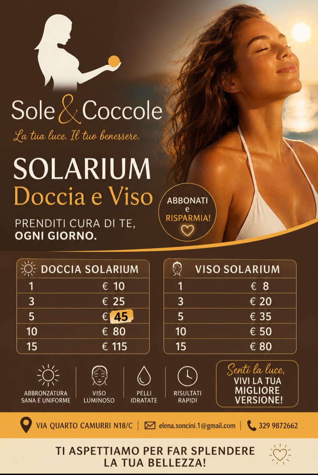 Solarium doccia e viso a Reggio Emilia