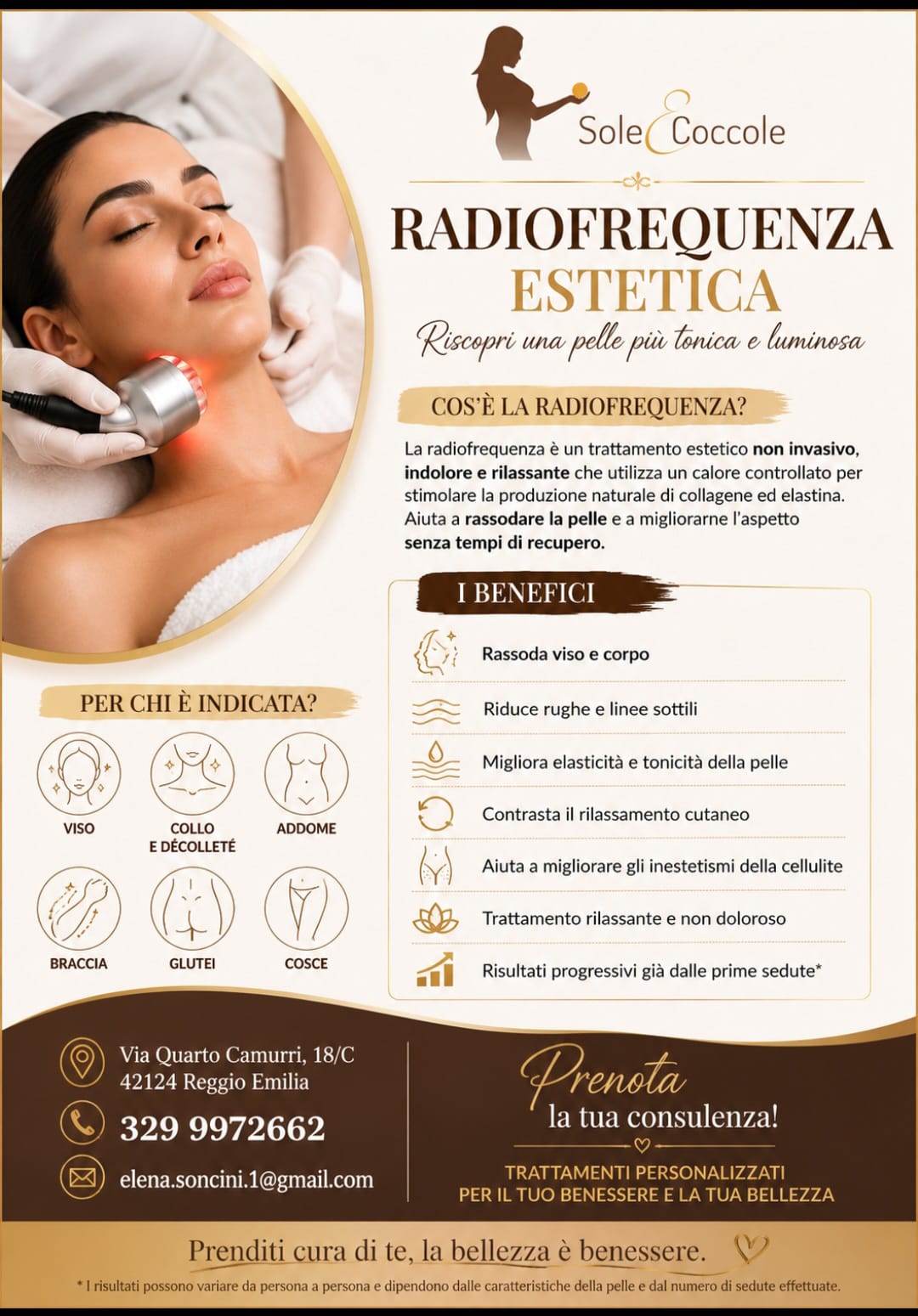 Trattamento viso di radiofrequenza estetica